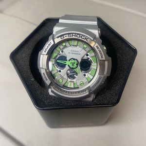 Casio G-Shock Metallic Color Silver Green Men's Watch GA-200SH